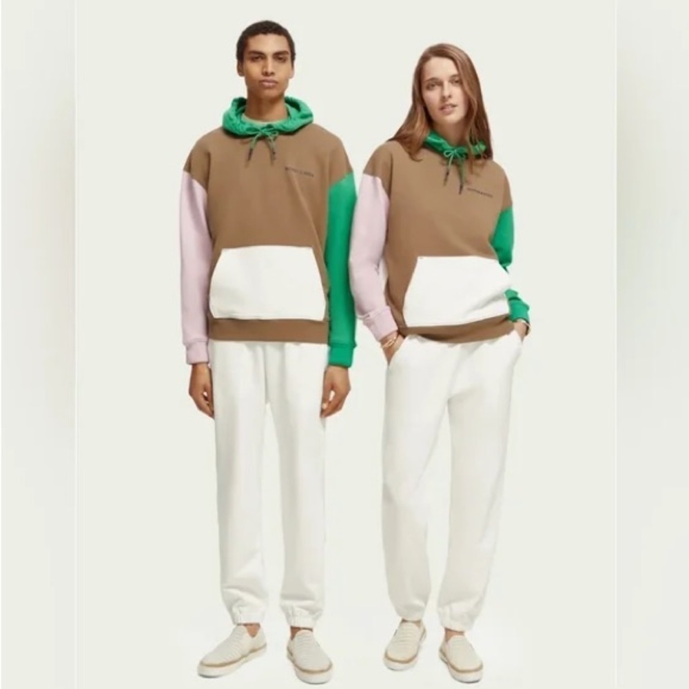 New! Scotch & Soda Color block Unisex Hoodie 💚 Large NWT!